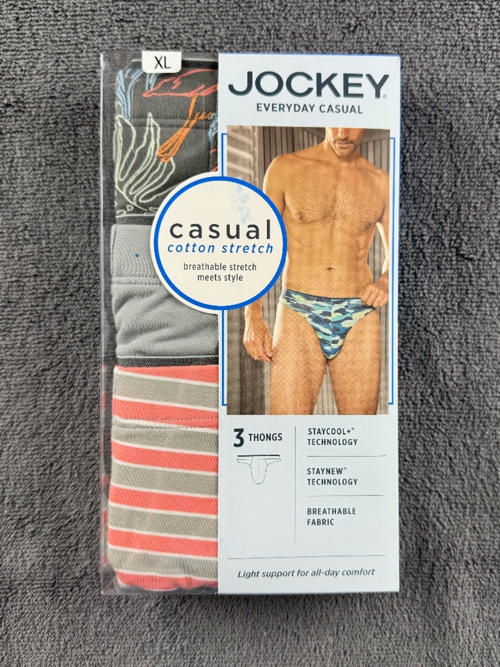 Jockey True Style / Casual Cotton Stretch men's thongs - 3 pack